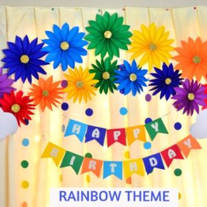 RAINBOW THEME BIRTHDAY PARTY DECORATION IDEAS| EASY & SIMPLE BIRTHDAY DECORATION IDEAS AT HOME